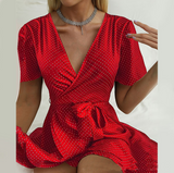 Sexy Red V-Neck Dress