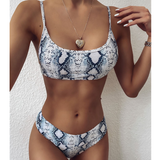 Fashion Sexy Print Bikini Split Swimsuit