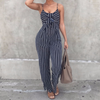 Striped Sling Loose Jumpsuit