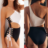 Sexy Triangle One-Piece Halter Swimsuit