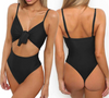 Solid Color Sexy Backless One Piece Swimwear