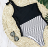 Sexy Stripe Lace One Piece Swimwear