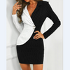 Slim Button Long Sleeve Dress