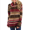Women'S High Collar Striped Casual Long Sleeve Sweater