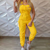 Solid Color High Waist Sleeveless Casual Jumpsuit