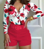 Women's Printed Long Sleeve Two-piece Set