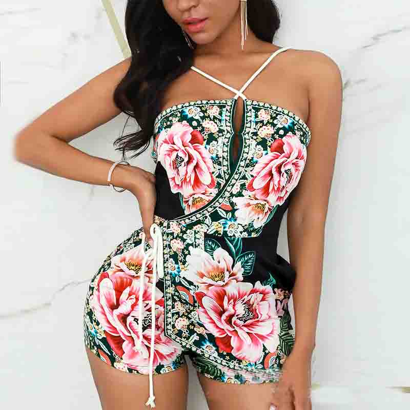 Sexy Halter Printed Jumpsuit