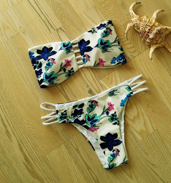 Design print bikini swimsuit