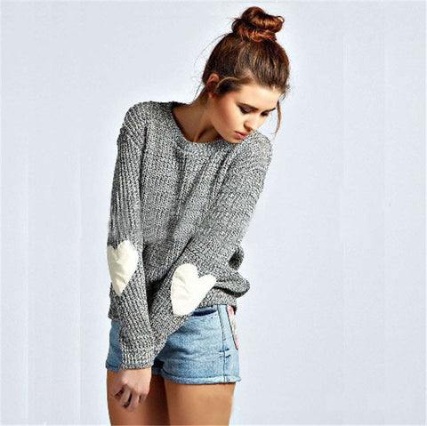 Slim round neck long-sleeved sweater