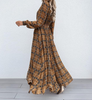 Plaid Printed Long Sleeve Split Dress