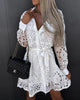 Fashion Temperament Lace Mini Long Sleeve Dress