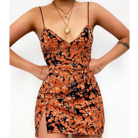 Sling Leopard Print Sexy V-Neck Mini Dress