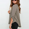 V-Neck Long-Sleeved Chiffon Shirt