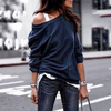 Solid Color Fashion Round Neck Long Sleeve Sweater