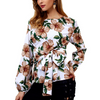 Women's Long Sleeve Round Neck Print Shirt