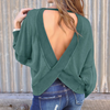 Women Loose Cross Backless Tops