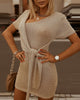 Sexy Women'S Knitted Short Sleeve Dress