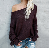 Loose Sexy Off-The-Shoulder Knit Sweater