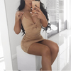 Women'S V-Neck Tight Sexy Mini Dress