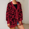 Long sleeve Leopard Print Furry Cardigan jacket