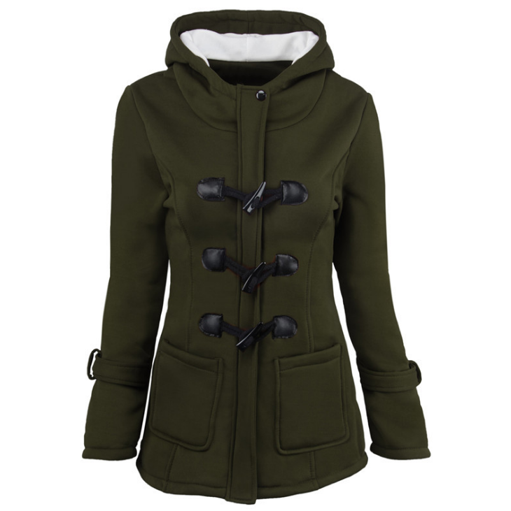 Women'S Long-Sleeved Thick Hooded Jacket