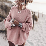 Women'S Knitted Solid Color Loose Sweater
