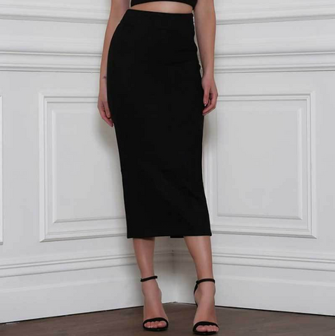 Single-Breasted Pocket Fashion High Waist Denim Skirt