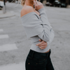 Sexy V-Neck Off-The-Shoulder Knit Sweater