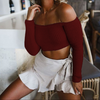 Women's Long Sleeve One-Shoulder Sexy Sweater Tops