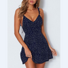 Women's Sexy High Waist V-neck Print Sling Dress