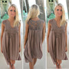 Loose Lace Stitching Chiffon Sleeveless Dress