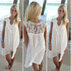 Loose Lace Stitching Chiffon Sleeveless Dress