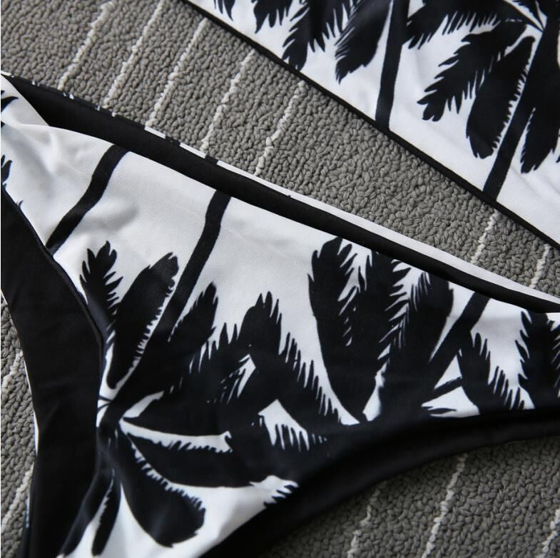 Sexy coconut trees printing Split Bikini