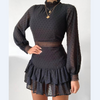 Women'S Sexy Zipper Long Sleeve High Waist Dress