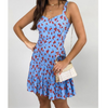 Printed High-Waist Women'S Ruffled Floral Sling Dress