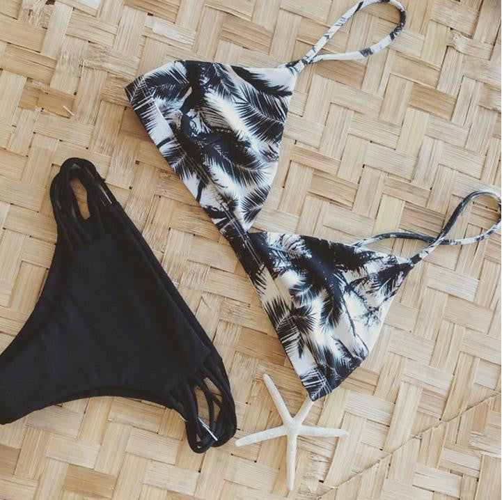 Design Printing Split Bikini Swimsuit
