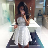 Solid color white sleeveless dress