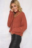Cozy Knitted Warm Sweater Casual Loose Open Sleeve Zipper Jumper