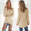 Women'S Pure Color Fashion Long-Sleeved Sweater