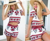 Design printing short-sleeved two-piece shorts