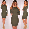 Long Sleeve Sexy Strapless Package Hip Dress