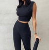 Women'S Fashion Casual Solid Color Round Neck Two-Piece Suit