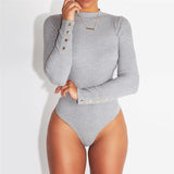 Solid color sexy long sleeves Jumpsuit