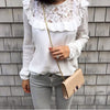 White Long-Sleeved Lace Shirt