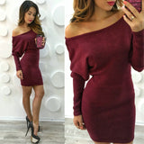 Solid Color Strapless Long-Sleeved Dress Package Hip