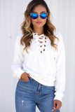 Fashion Solid Color Long-Sleeved Sweater