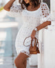 Fashion White Princess Sleeve Lace Dress