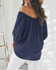 Sexy V-Neck Casual Long-Sleeved Solid Color Top