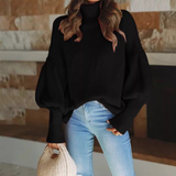 Women'S High-Necked Long-Sleeved Sweater