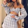 Women'S Two-Piece Plaid Dress